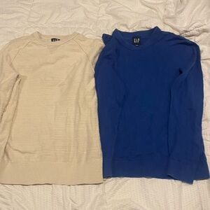 GAP Men's Crewneck Sweaters in Cream and Blue Size XS 2 in 1 bundle